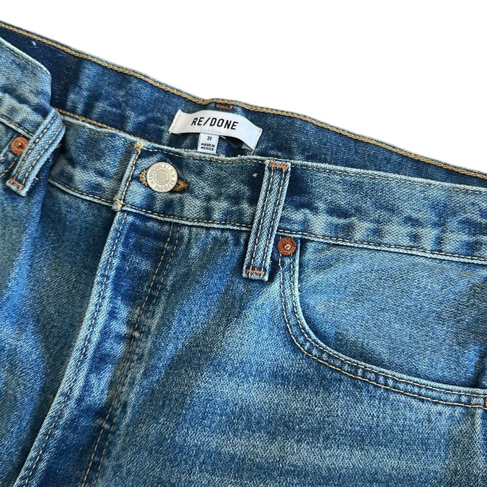 Re/Done 90s Jeans Womens Size 31 Blue Denim High-Rise Straight Leg Loose Zip Fly - Picture 5 of 9